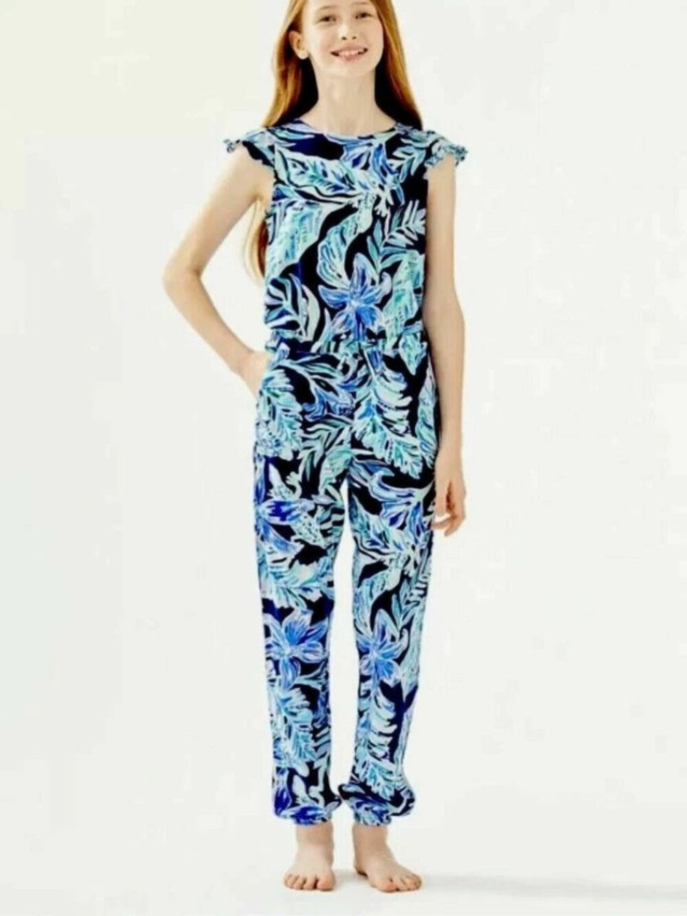 Lilly Pulitzer Girls Odessa Jumpsuit, Size 12/14 (XL)